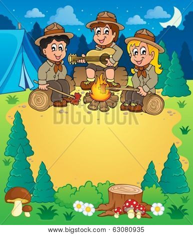 Children scouts theme image 3 - eps10 vector illustration.