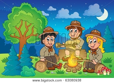 Children scouts theme image 2 - eps10 vector illustration.