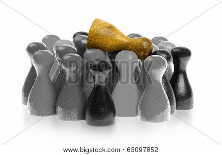 One Unique Pawn On Top Of Common Pawns