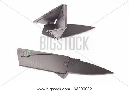 Folding knife isolated on white background