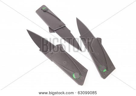 Folding knife isolated on white background