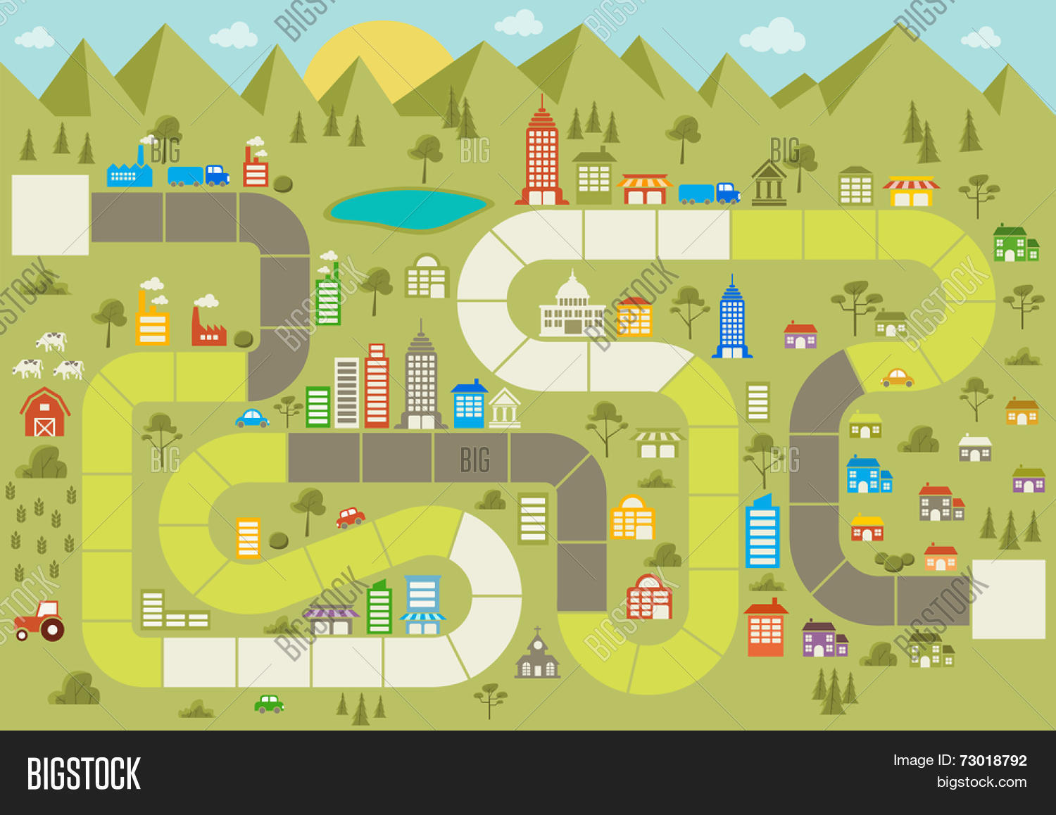 Board Game Block Path On City Vector & Photo Bigstock
