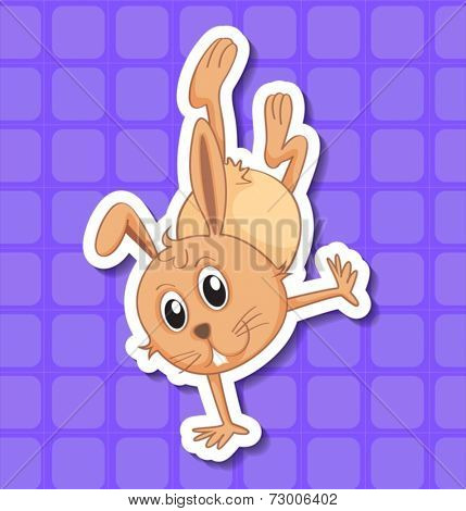 Illustration of a rabbit doing handstand