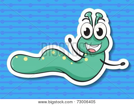 Illustration of a worm with background