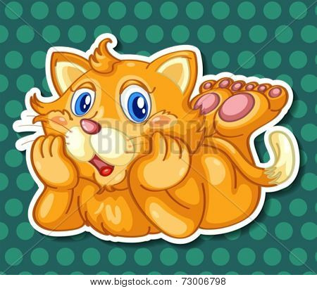 Illustration of a kitten with background
