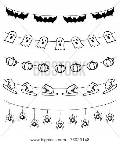 Halloween garland, vector set.