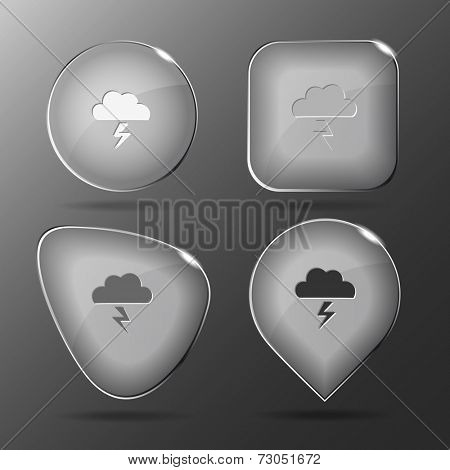 Storm. Glass buttons. Vector illustration.