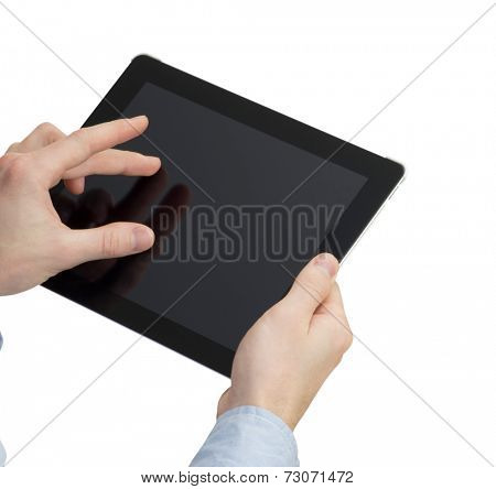 tablet computer on white