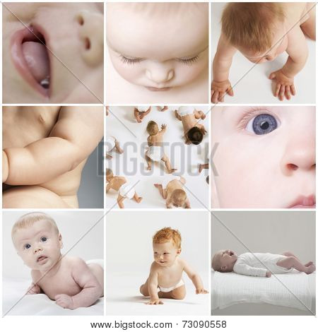 Collage of baby girls and boys