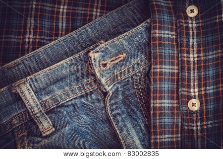 Fragment Of Old Jeans