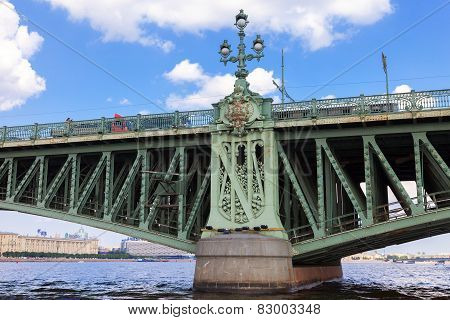 Part Of The Troitsky Bridge In Summer
