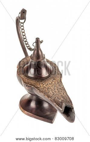 alladin lamp isolated on white