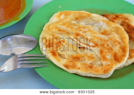 อาหารอินเดียดั้งเดิมโรตี Prata