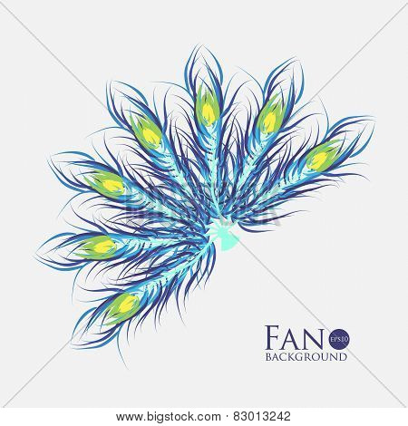 Vector fan. Color background.