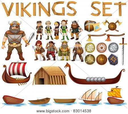 Illustration of a set of vikings