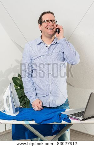Business man balance his work and life
