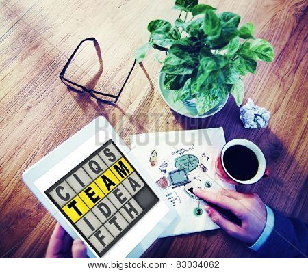Team Puzzle Problem Solving Corporate Connection Concept