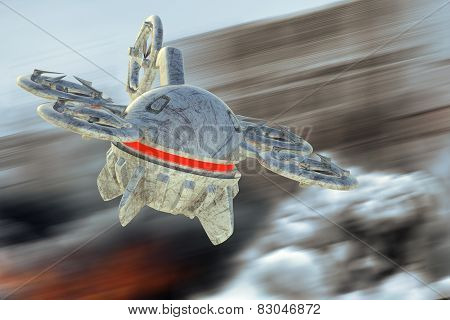 Unmanned Aerial Vehicle drone in flight