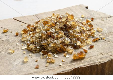 brown cane sugar with silver spoon