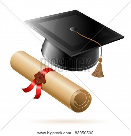 Graduation Cap And Diploma