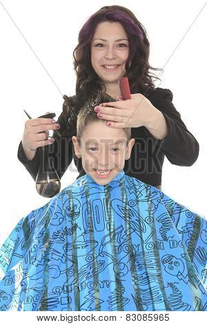 Salon Style - Hairdresser in studio white background