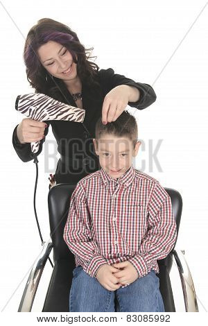 Salon Style - Hairdresser in studio white background