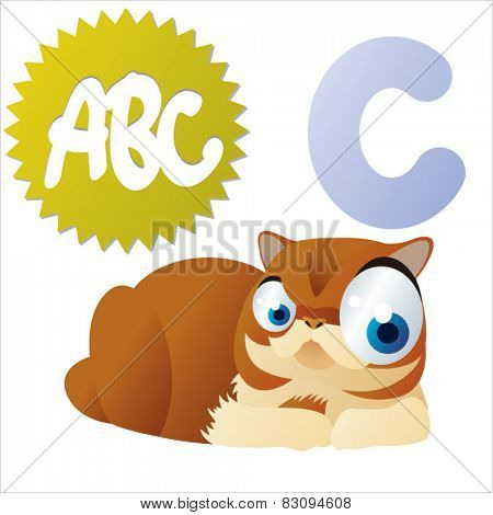 vector isolated animal abc: C is for Cat