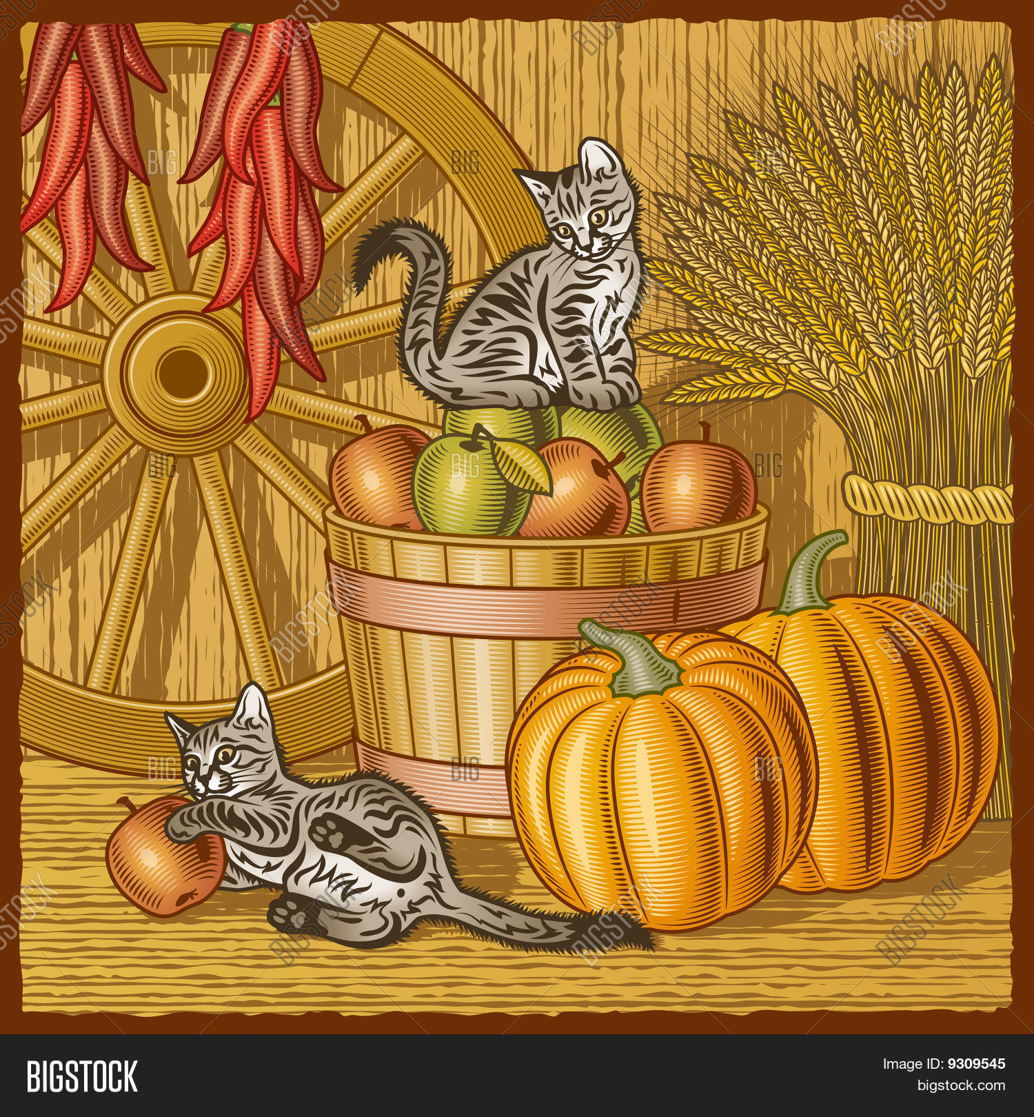Retro Barn Harvest Vector &amp; Photo (Free Trial) | Bigstock