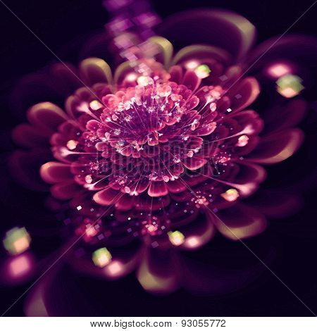 Digitally recreated watercolor flower texture