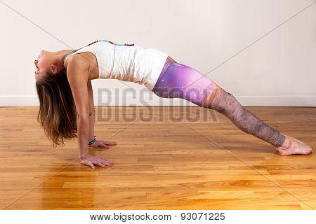 Female Yoga Model Purvottanasana Reverse Tabletop Pose