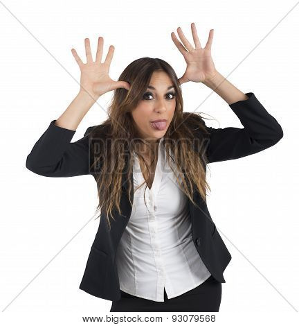Girl makes grimaces