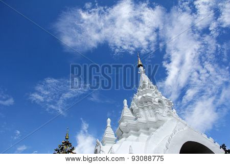 White Stucco Thai Buddhist Temple