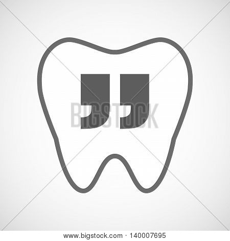Isolated Line Art Tooth Icon With  Quotes