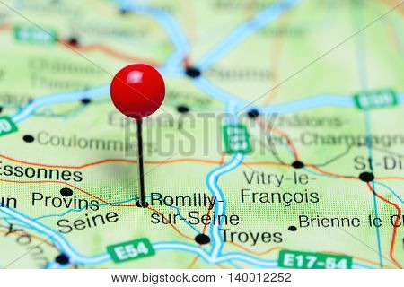 Romilly-sur-Seine pinned on a map of France
