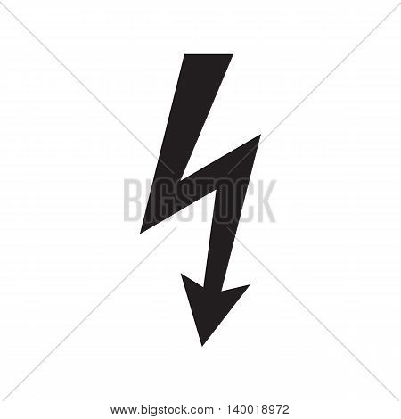 Icon danger high voltage isolated on white background. Vector illustration.