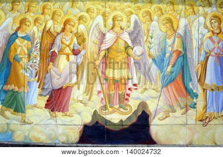 Fresco. Saint Michael's Golden-Domed Cathedral. July 26, 2016 Kiev, Ukraine