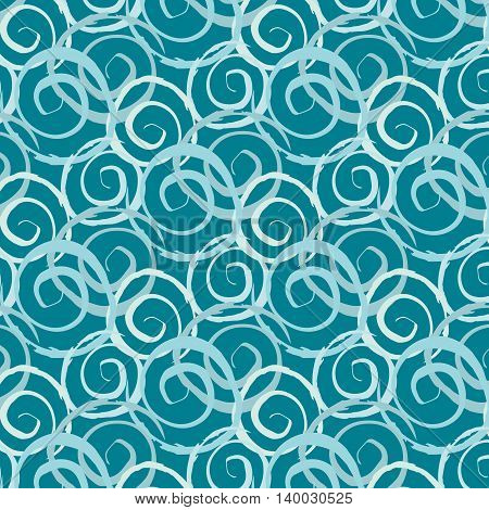 Many blue spirals abstract pattern background vector