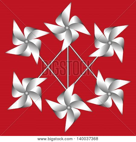 Vector illustration weathervane made of paper
The image pattern and a set of white weathervane made from a paper