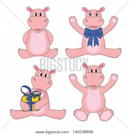 Behemoth Set Isolated Illustration On White Background In Vector