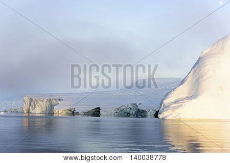 Glaciers are on the arctic ocean to Ilulissat fjord in Greenland