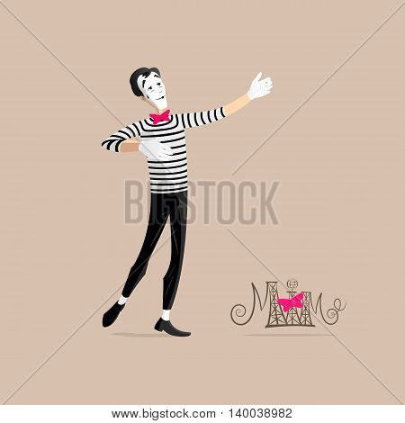 A Mime performing a pantomime called waltzing