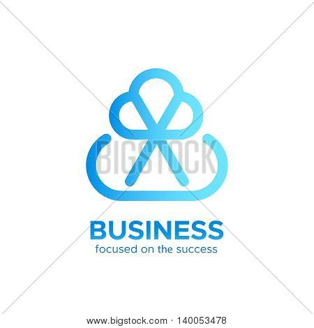 B2B monogram logo vector design concept isolated on white background. Modern corporate identity for business marketing company. Abstract web icon in mono line style with text at the bottom