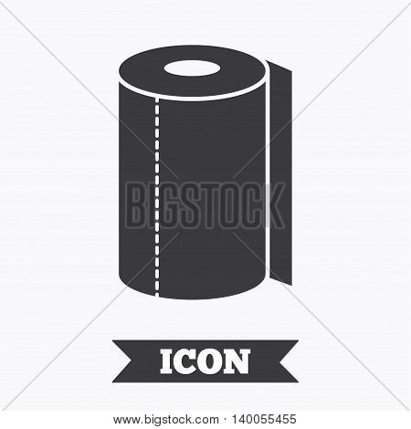 Paper towel sign icon. Kitchen roll symbol. Graphic design element. Flat paper towel symbol on white background. Vector