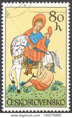 MOSCOW RUSSIA - CIRCA FEBRUARY 2016: a post stamp printed in CZECHOSLOVAKIA shows St. Martin the series 