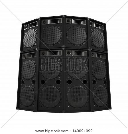 Speakers Sets isolated on white background. 3D render