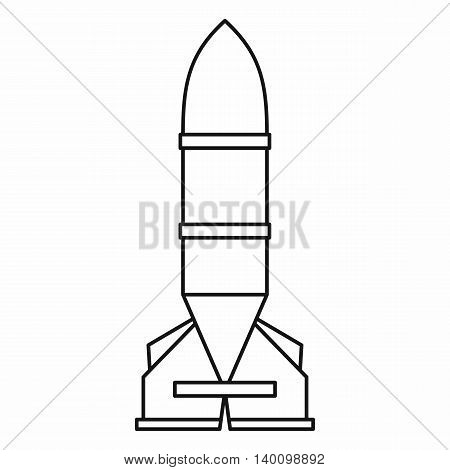 Rocket icon in outline style on a white background