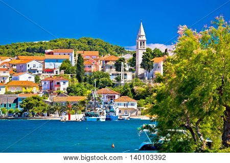 Kali harbor and waterfront summer view Island of Ugljan Croatia