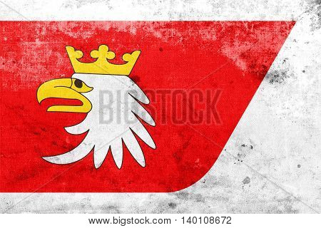Flag Of Warmian-masurian Voivodeship, Poland, With A Vintage And