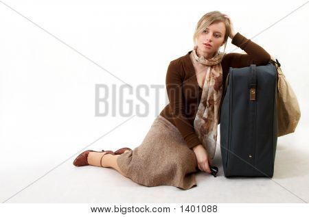 Büyük çanta ile kadın