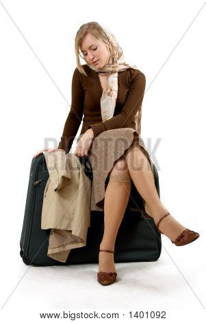 Büyük çanta ile kadın